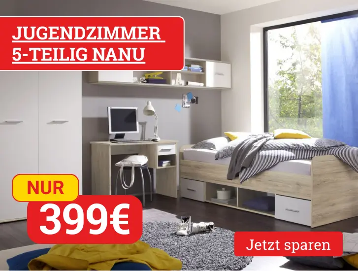 MEGA Preis! Jugendzimmer NANU 5-teilig