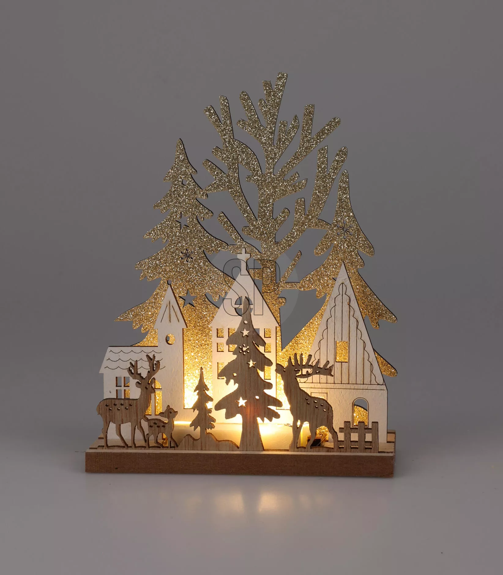 Aufsteller Winterlandschaft mit LED CHRISTMAS