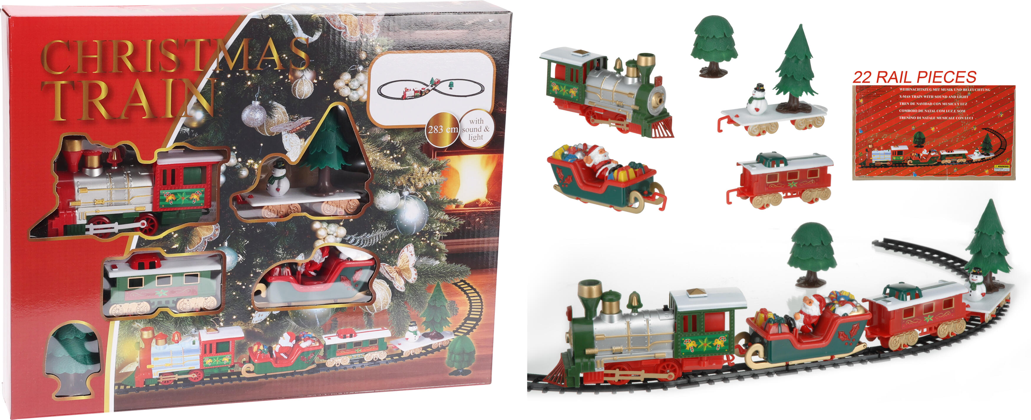 Weihnachtszug auf Gleis CHRISTMAS
