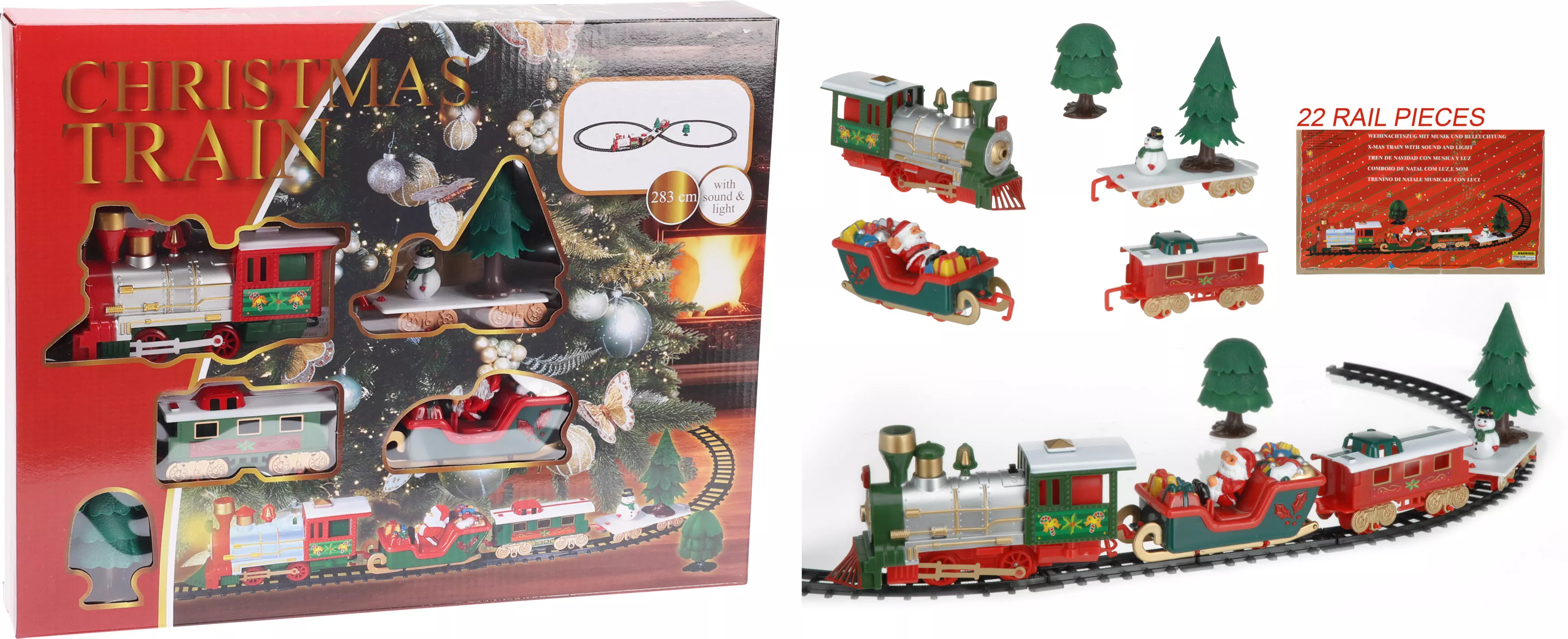 Weihnachtszug auf Gleis CHRISTMAS