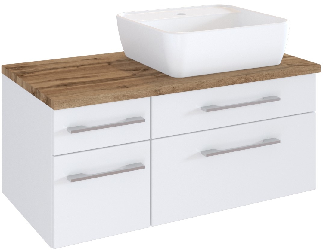 Waschbeckenunterschrank 90 mit Aufsatzbecken rechts DAVOS Waschbeckenunterschrank 90 mit Aufsatzbecken rechts DAVOS