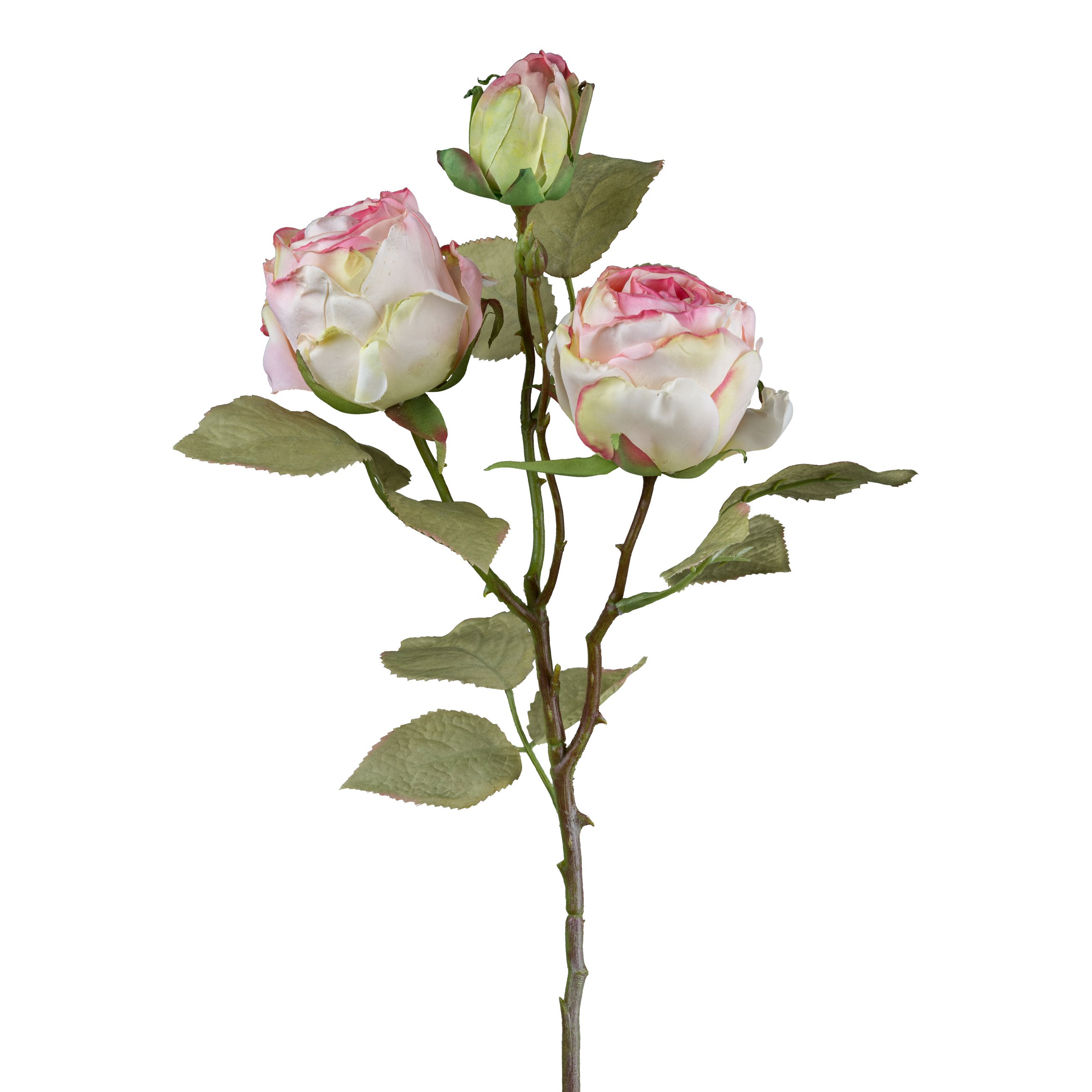 Deko-Blume 3er VINTAGE ROSE