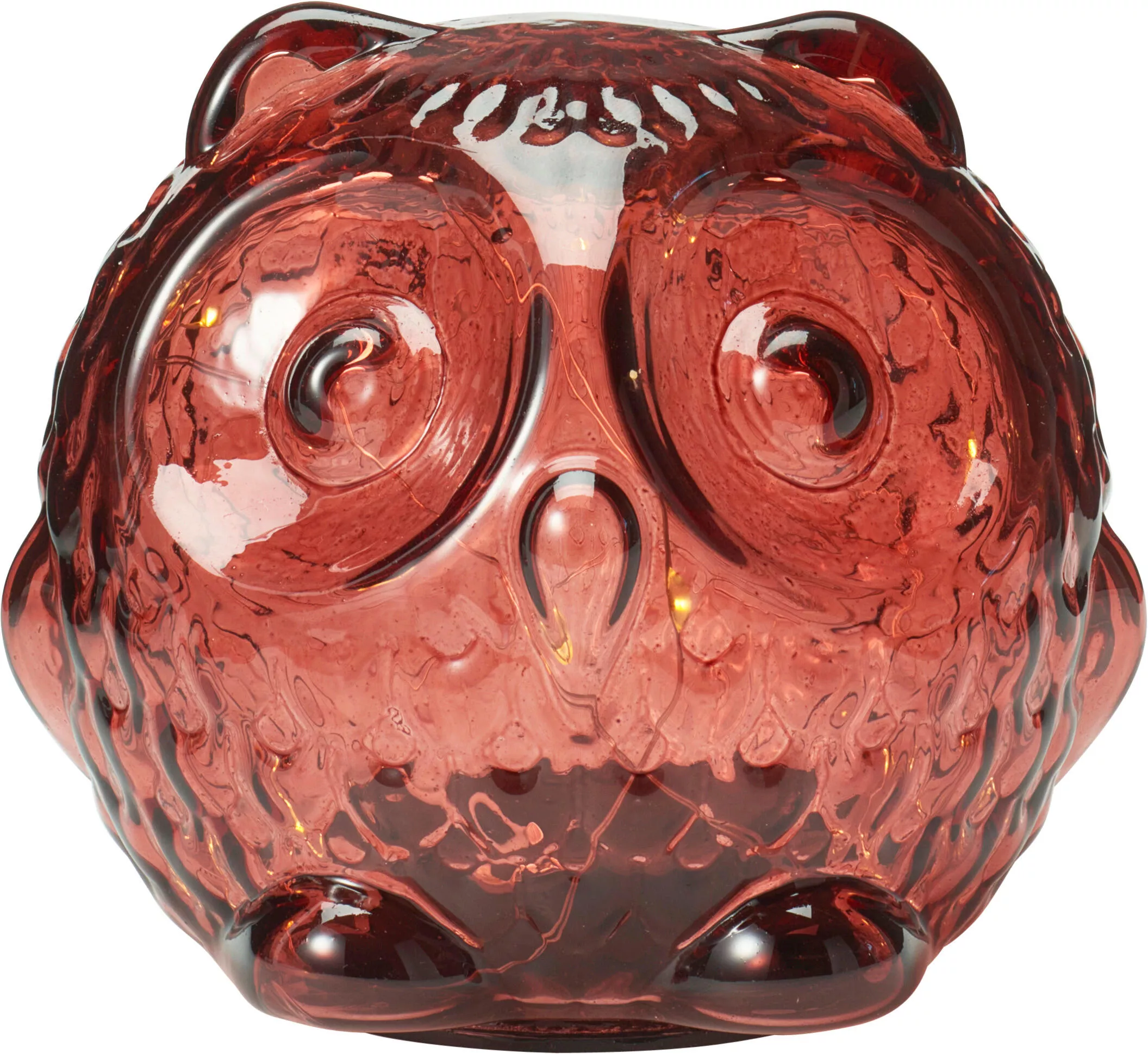Eule Glas mit LED HERBST Eule Glas mit LED HERBST