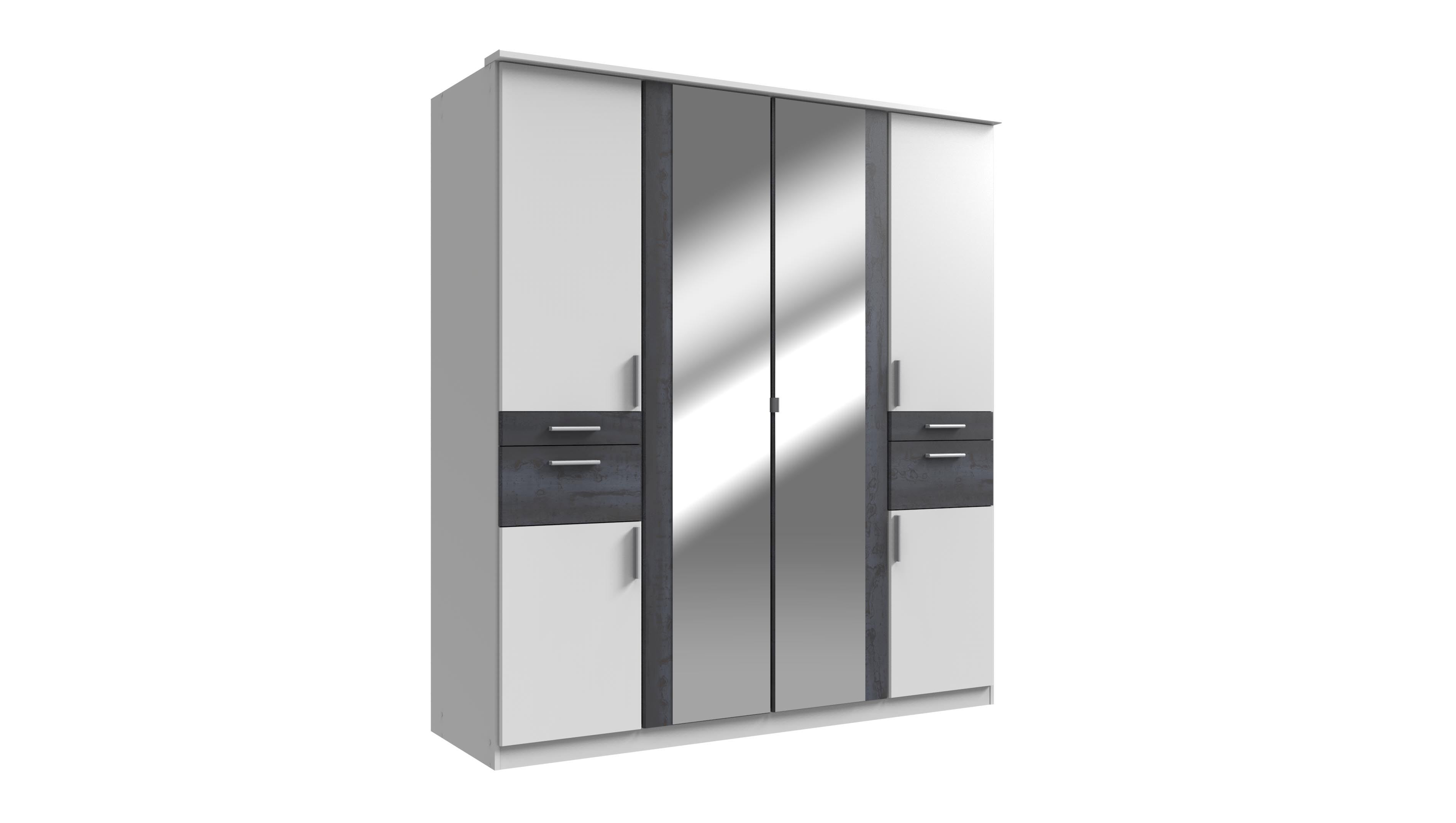 Kleiderschrank KOBLENZ | Weiß-Digi Steel | 508730-5