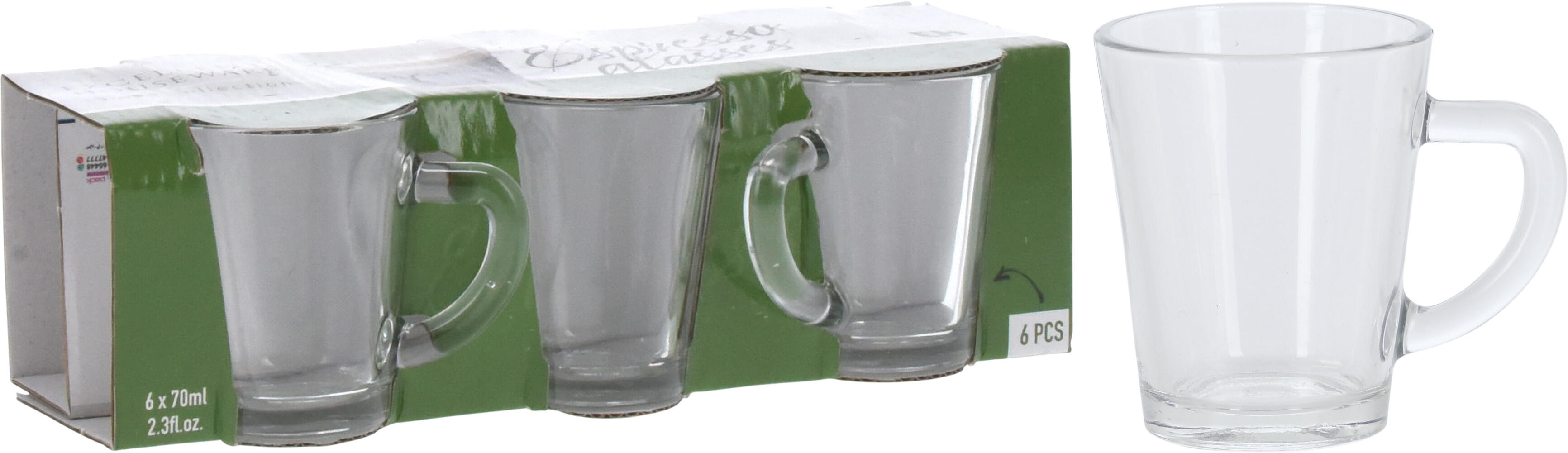 Espressoglas mit Henkel 6tlg EH