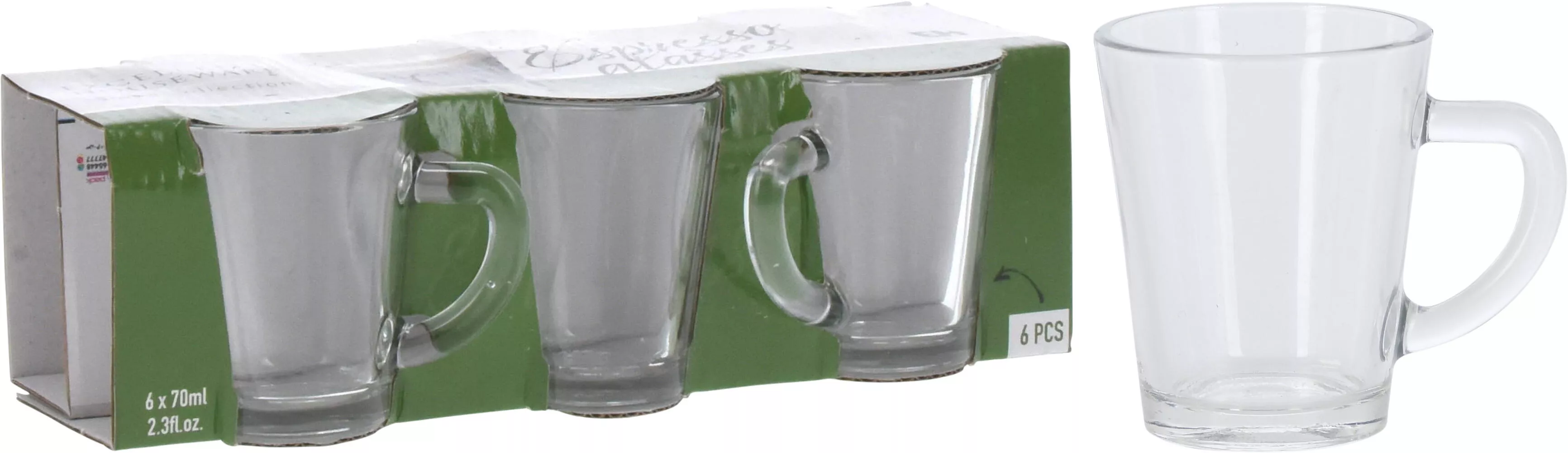 Espressoglas mit Henkel 6tlg EH