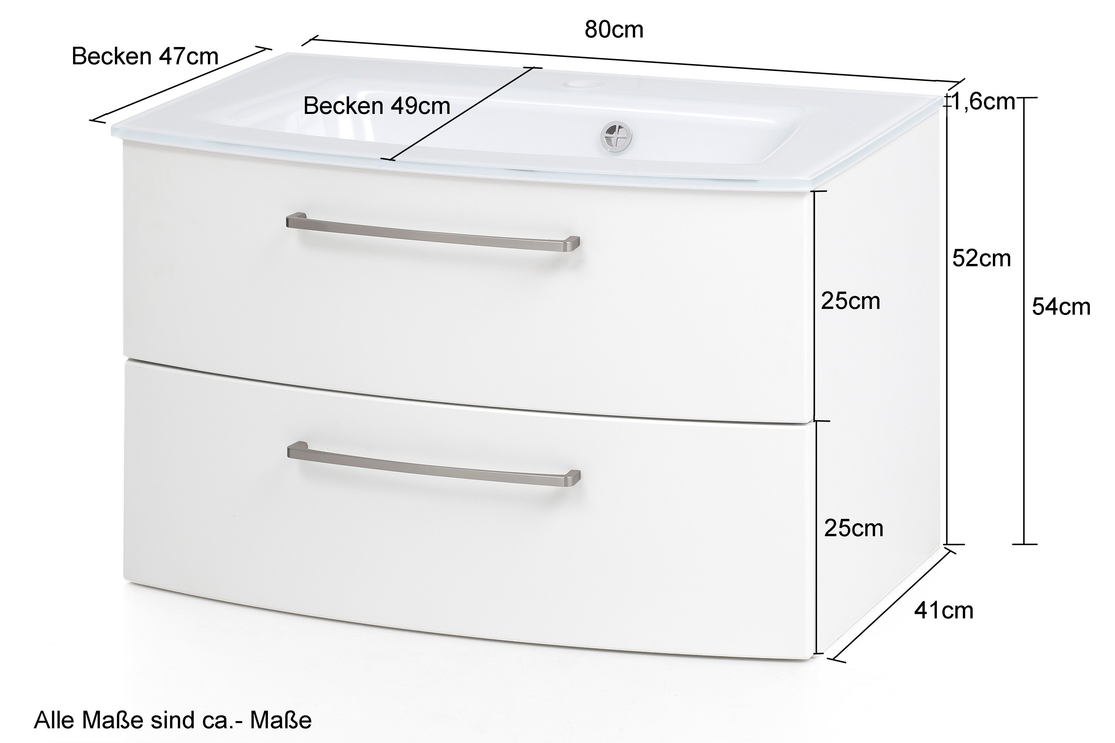 Waschbeckenunterschrank mit Waschbecken STOCKHOLM | 516064-0