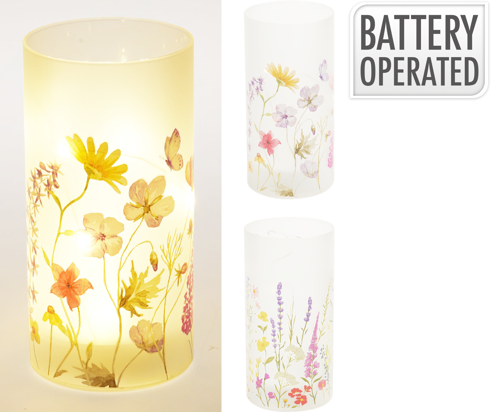 LED Windlicht Blumenwiese DEKO