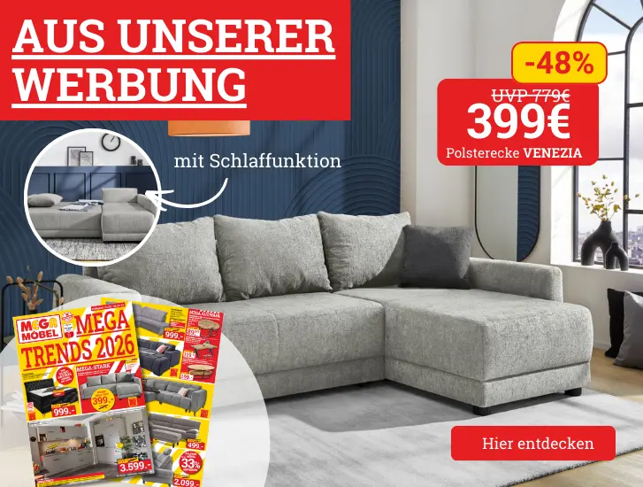 Aus unserem Prospekt! Polsterecke mit Funktion VENEZIA