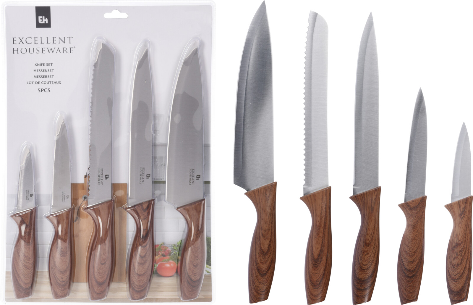 Messer Set 5tlg. braun Messer Set 5tlg. braun