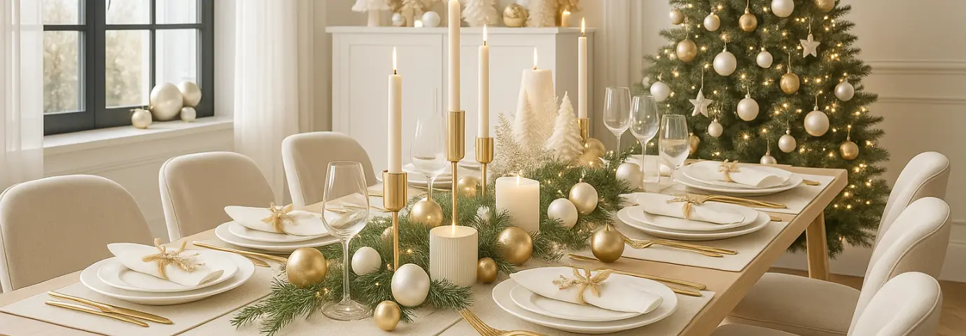 Weihnachtsdeko: Gold & Weiß