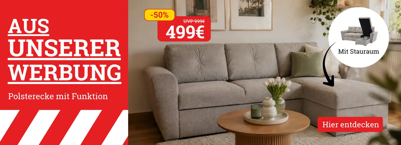 Aus unserer Werbung! Polsterecke mit Funktion. Hier entdecken>