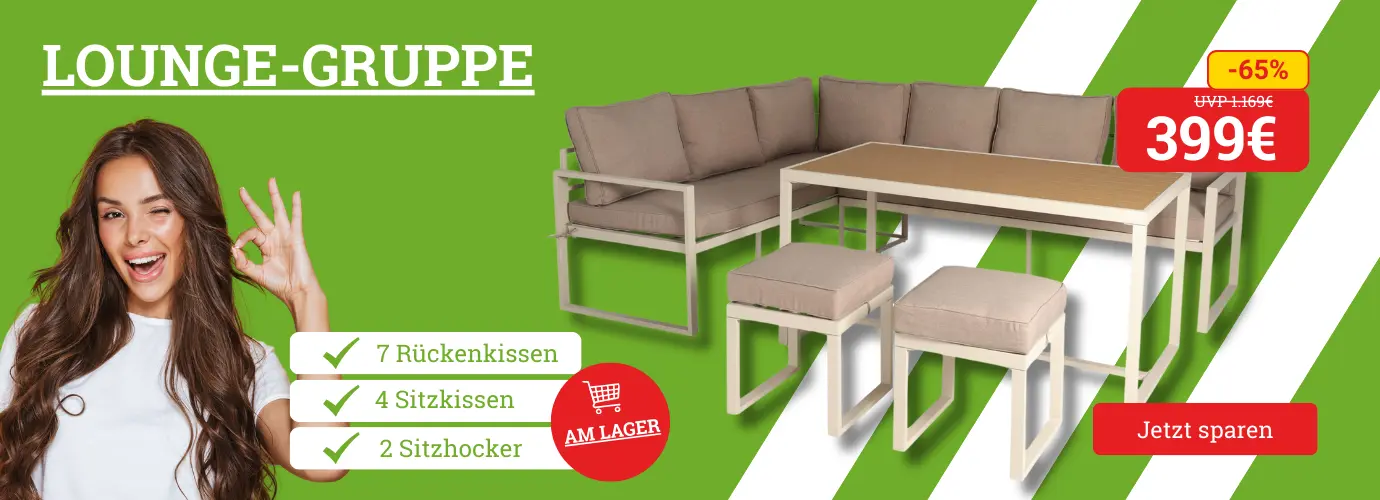 MEGA Preis! Lounge-Gruppe in der Farbe beige. Hier entdecken>