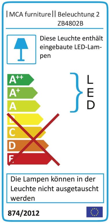 LED-Glaskantenbeleuchtung 2er-Set ZB4802B