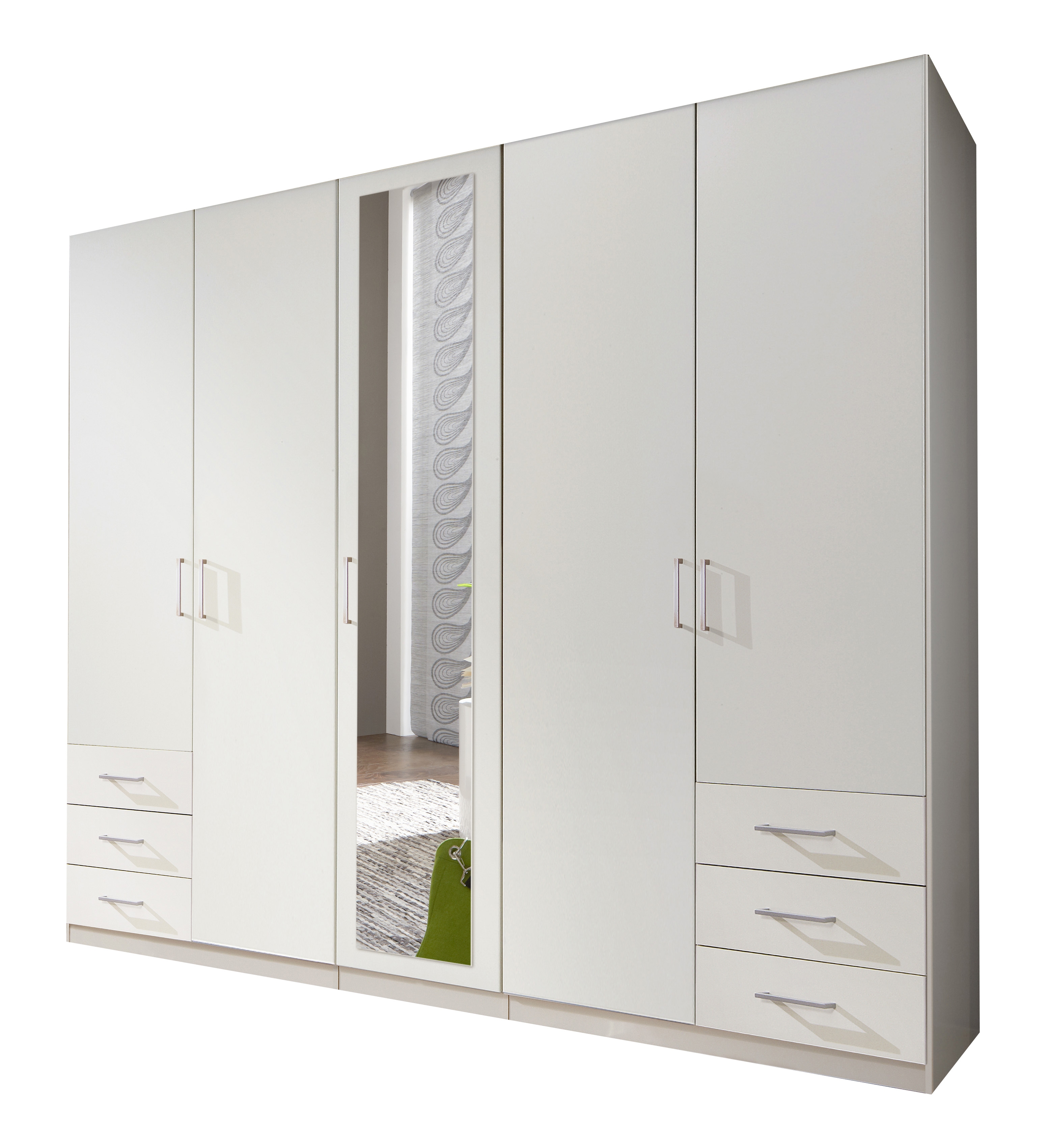 DIVER Kleiderschrank Weiß-Plankeneiche 508637-0 | |