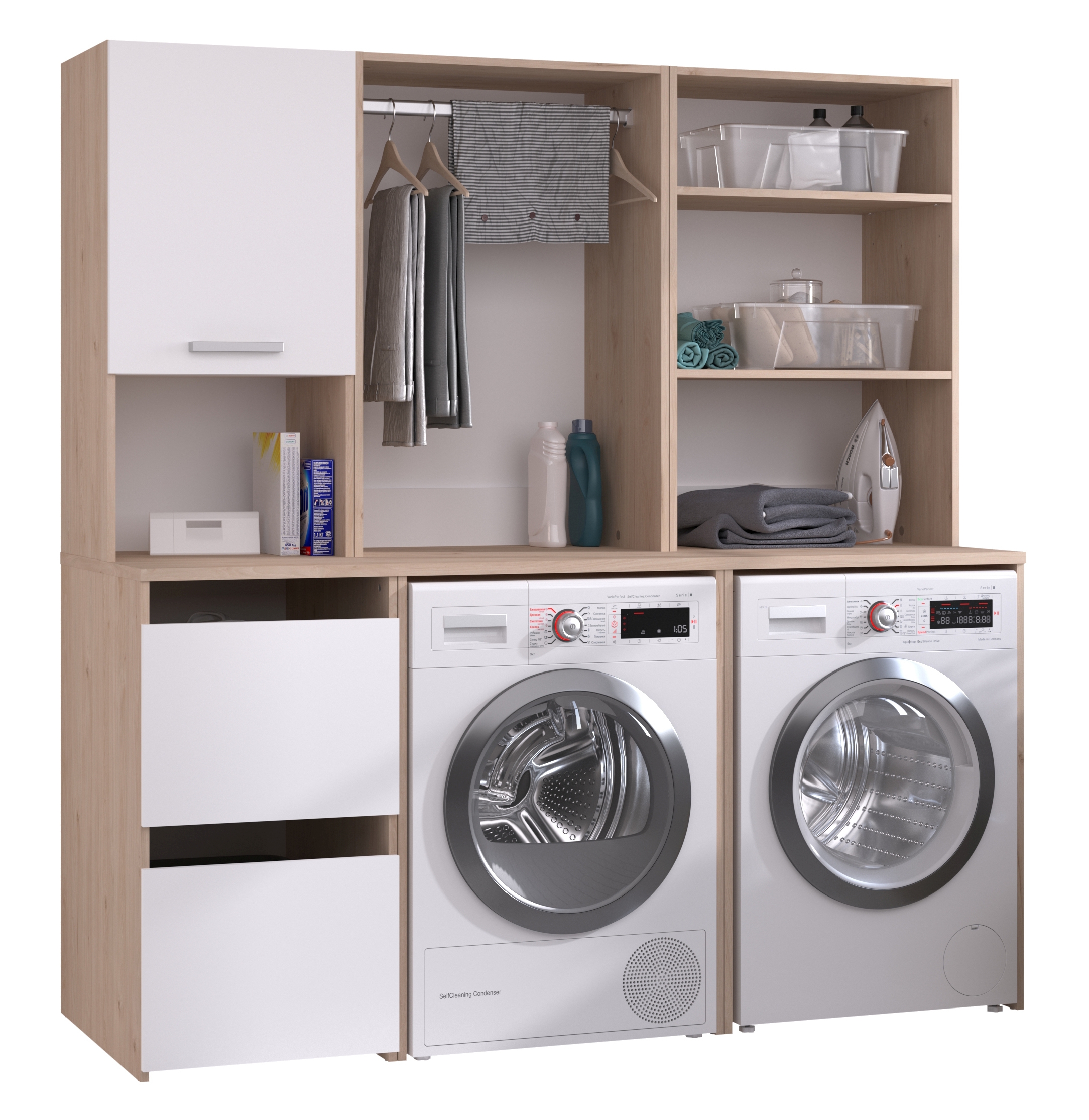 Waschmaschinenumbauschränke-Set LAUNDRY 4 Waschmaschinenumbauschränke-Set LAUNDRY 4