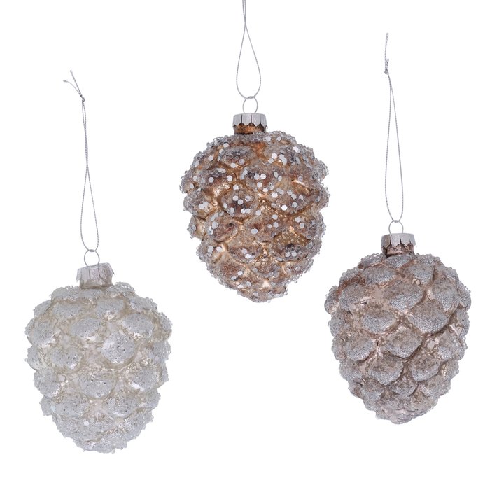 Weihnachtskugel Zapfen 8cm CELYN