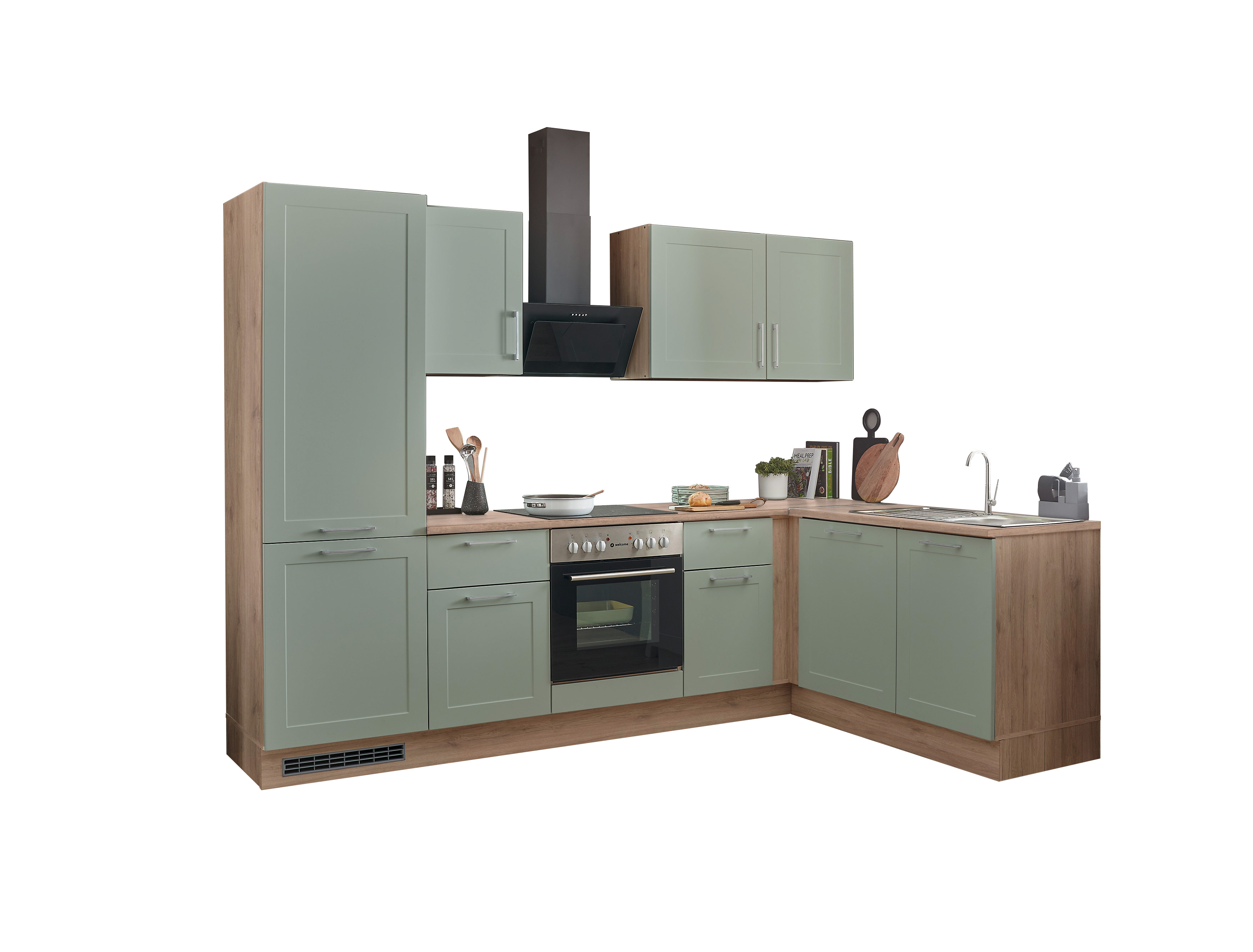 Küchenblock mit E-Geräten HASTINGS  (Ecke-Kühlschrank) II Küchenblock mit E-Geräten HASTINGS  (Ecke-Kühlschrank) II