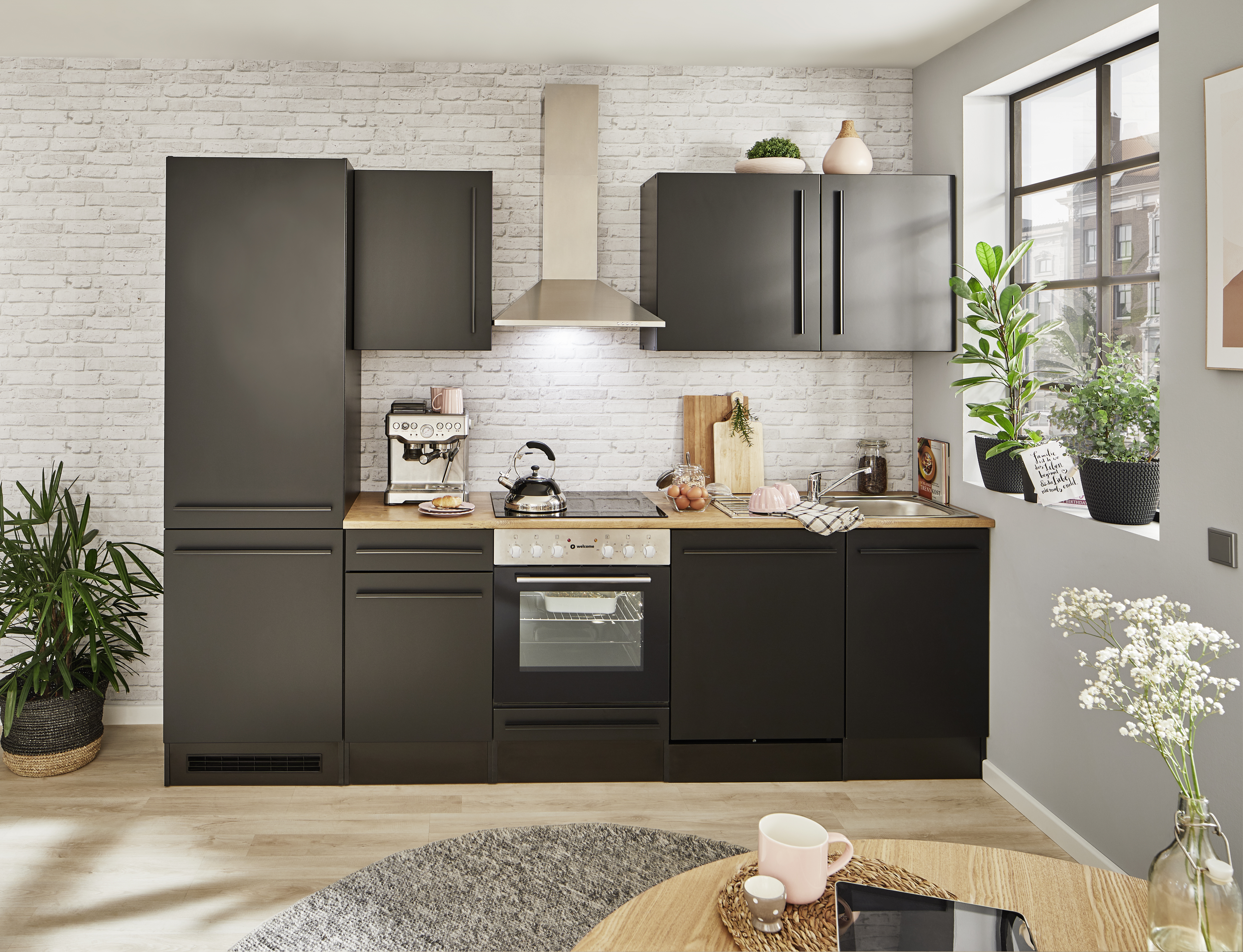 Küchenblock mit E-Geräten JAZZ 8 (Zeile-Kühlschrank) II Küchenblock mit E-Geräten JAZZ 8 (Zeile-Kühlschrank) II