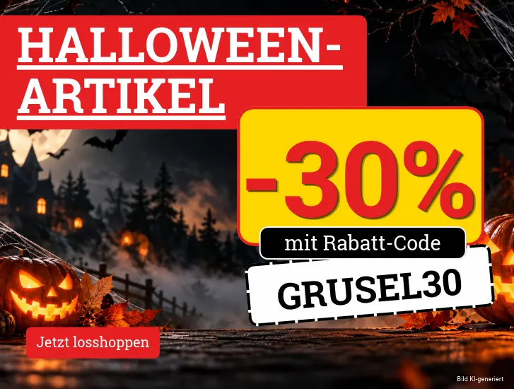 -30% auf Halloweenartikel* mit Rabatt-Code: GRUSEL30. Jetzt losshoppen>