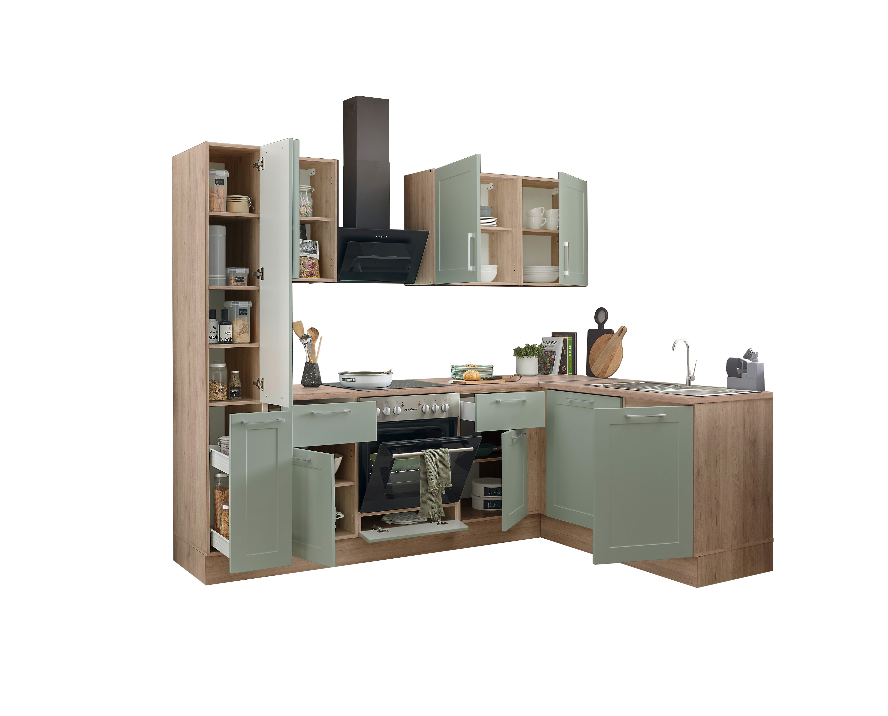 Küchenblock mit E-Geräten HASTINGS  (Ecke-Apotheker) II