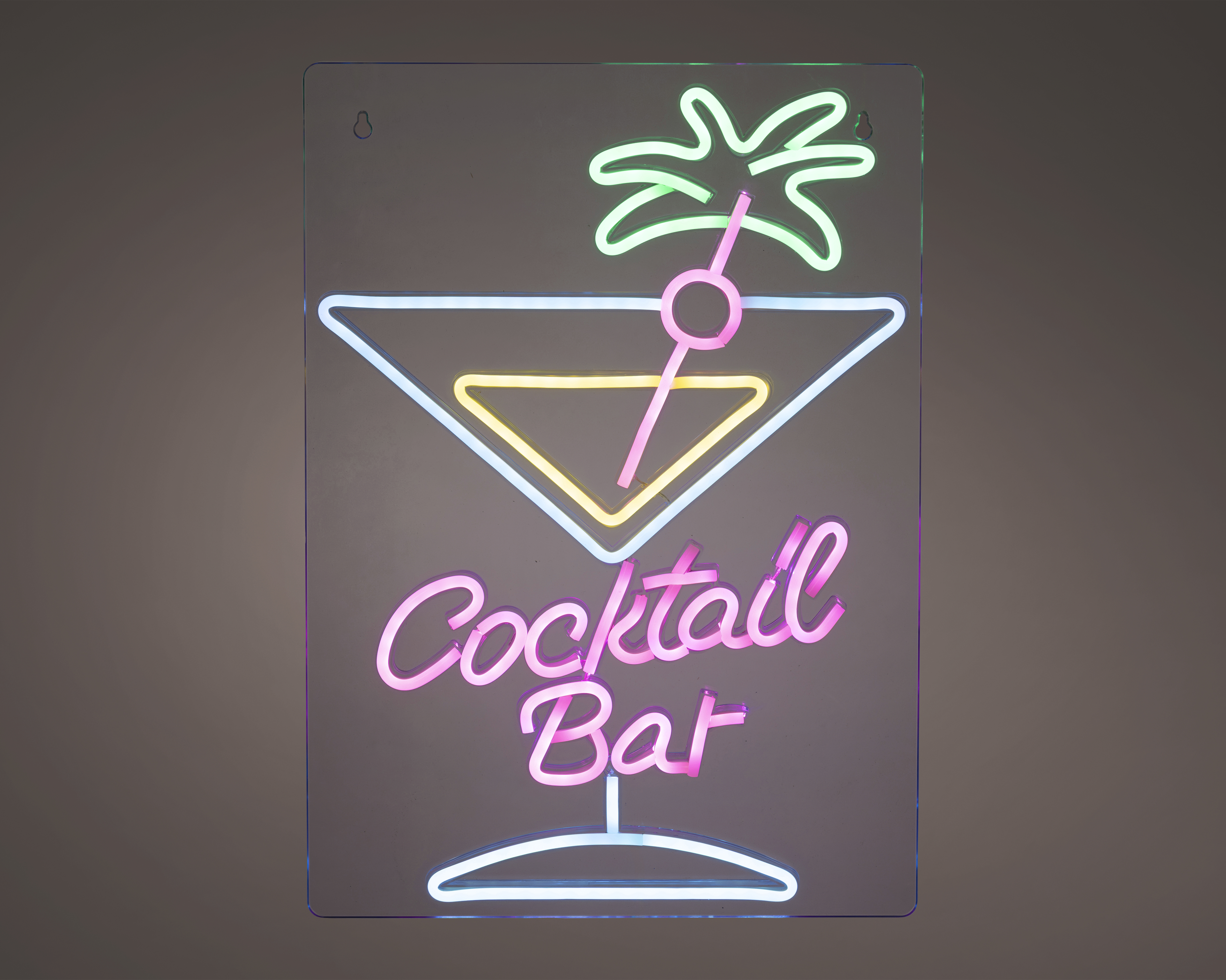 LED Neon Cocktailglas mit Schriftzug NEON