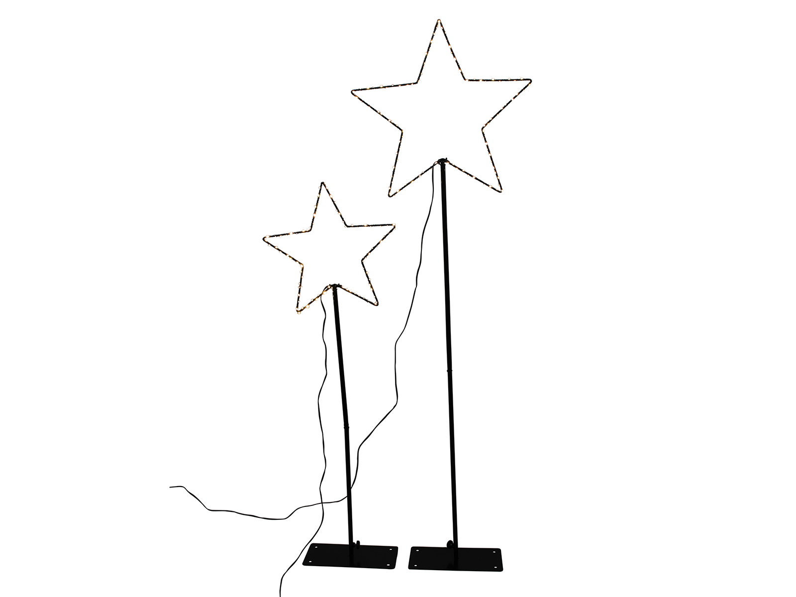 Stern auf Stand mit LED 2er. Set MERRY CHRISTMAS