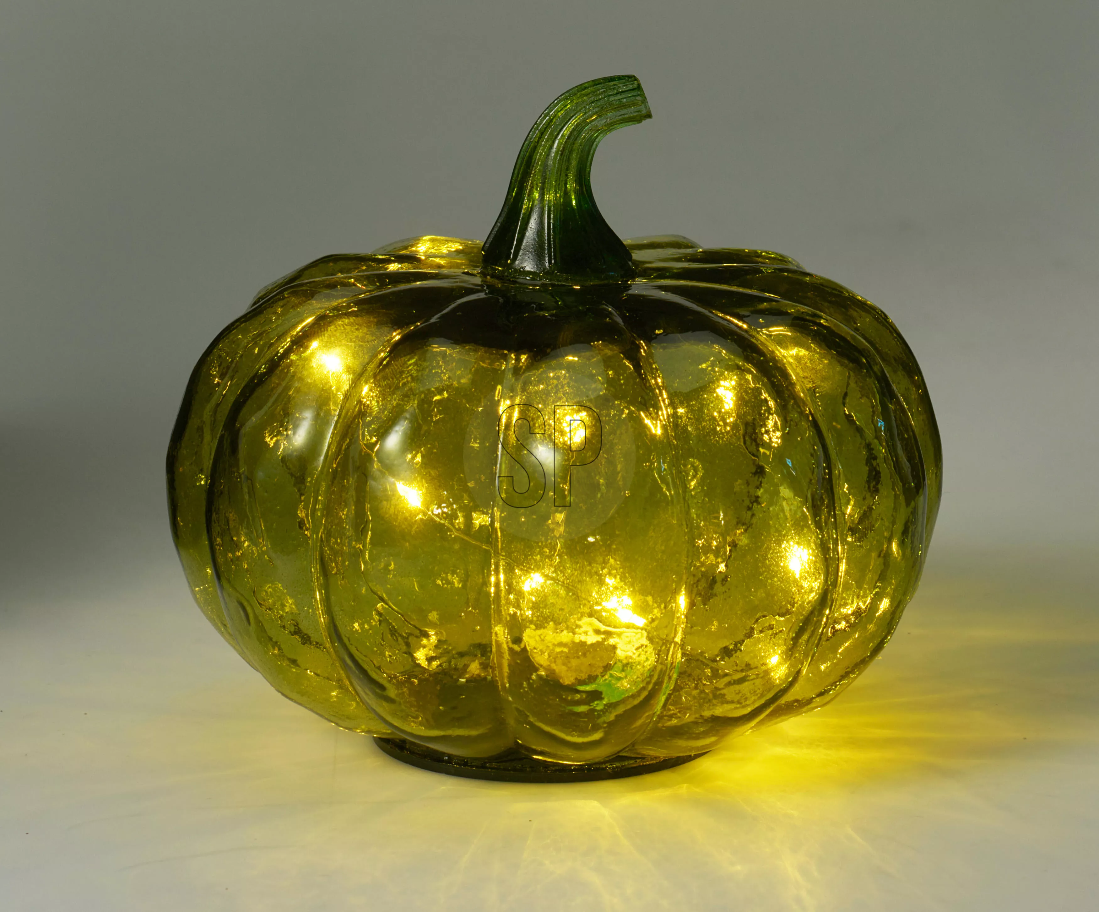 Kürbis Glas mit LED HERBST