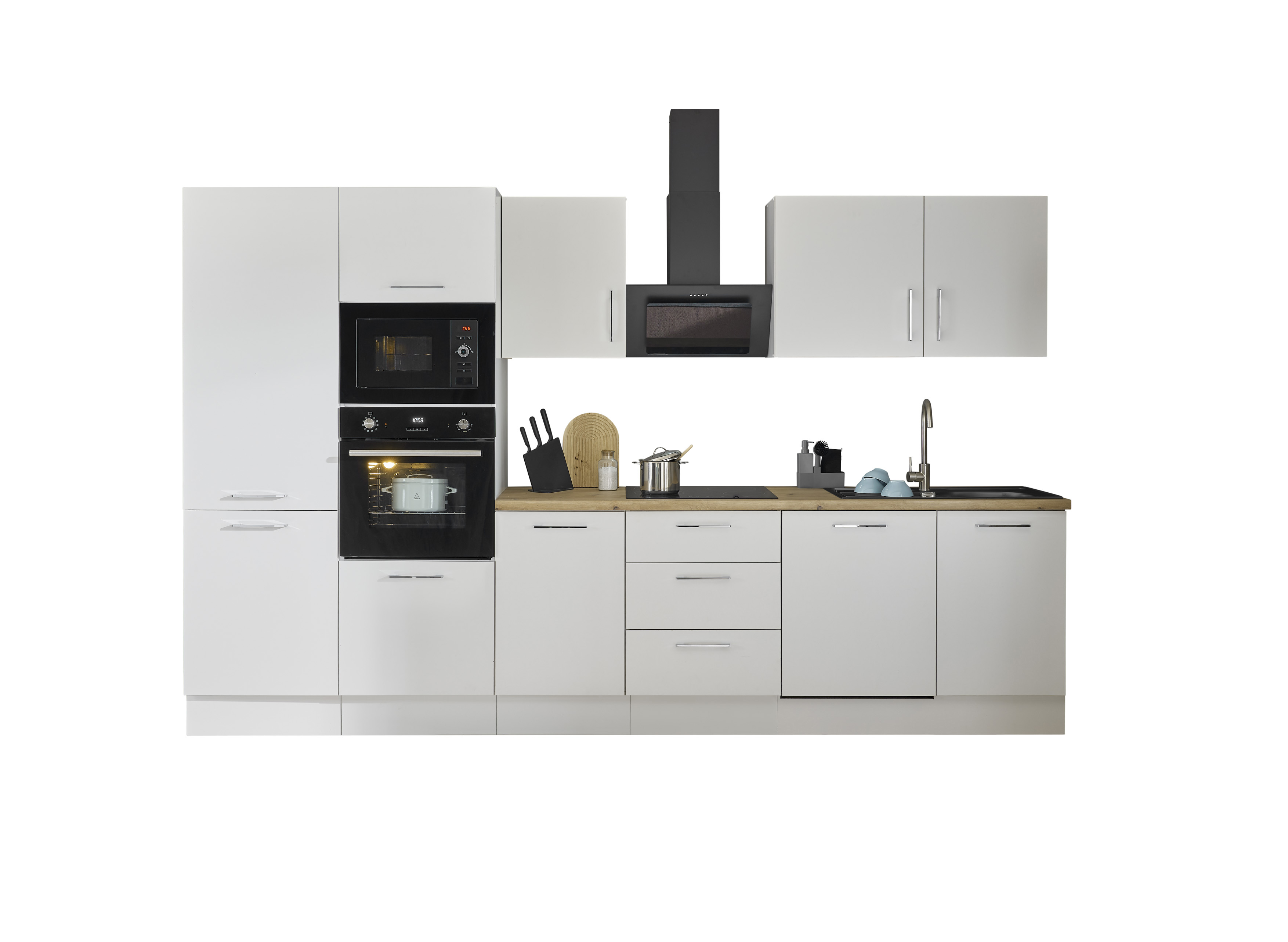 Küchenblock mit E-Geräten CORNWALL (Zeile-Backofen-Geschirrspüler-Kühlschrank-Mikrowelle) II Küchenblock mit E-Geräten CORNWALL (Zeile-Backofen-Geschirrspüler-Kühlschrank-Mikrowelle) II