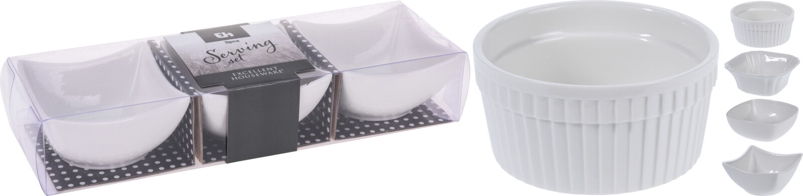 Snackschale 3er Set Porzellan 4 sortiert Snackschale 3er Set Porzellan 4 sortiert