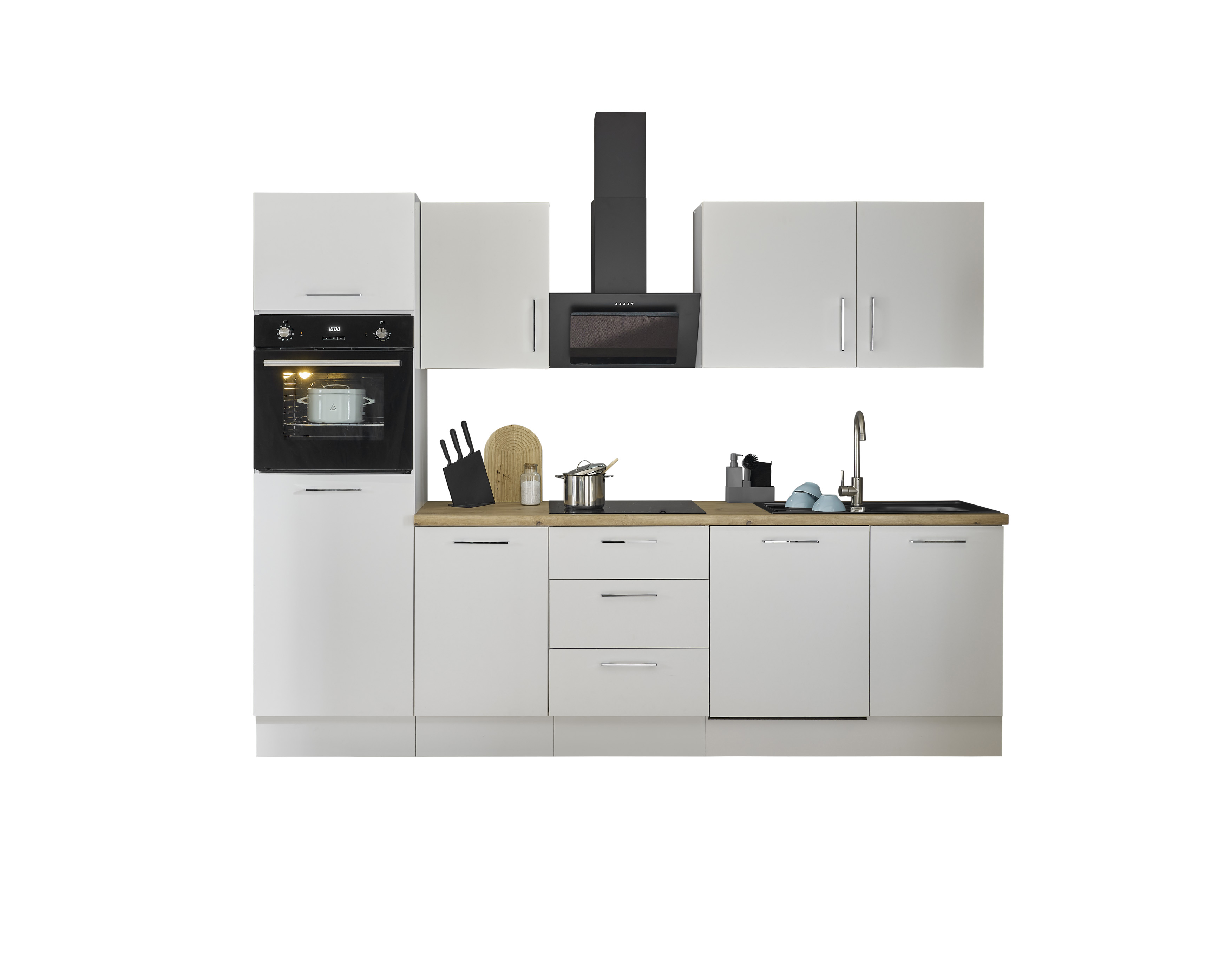 Küchenblock mit E-Geräten CORNWALL (Zeile-Backofen-Kühlschrank) IV Küchenblock mit E-Geräten CORNWALL (Zeile-Backofen-Kühlschrank) IV