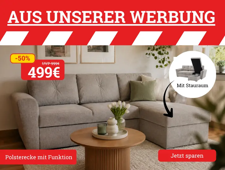 Aus unserer Werbung! Polsterecke mit Funktion. Hier entdecken>