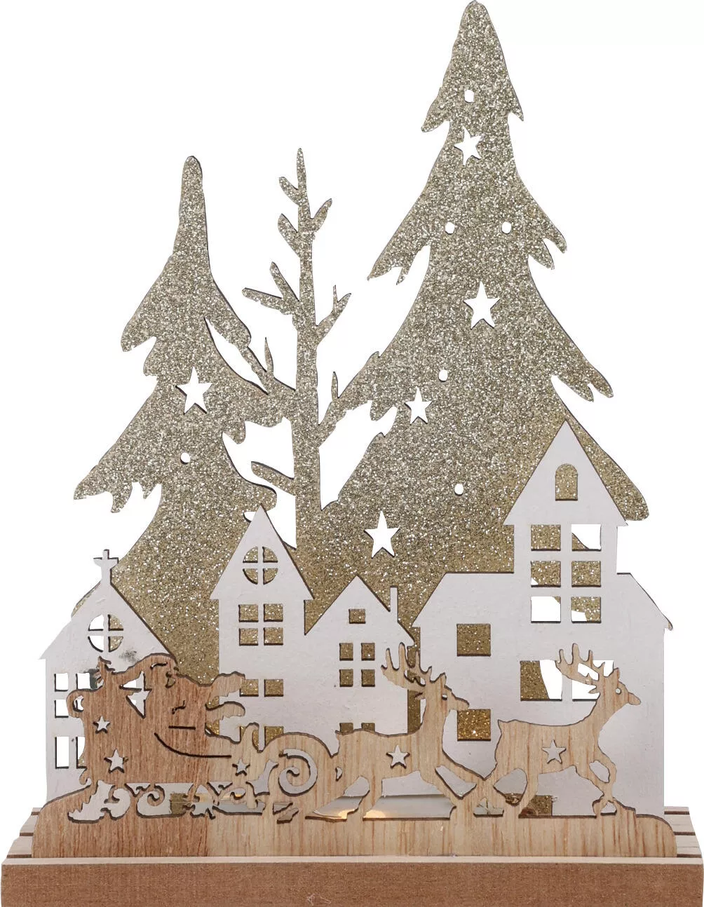 Aufsteller Winterlandschaft mit LED CHRISTMAS