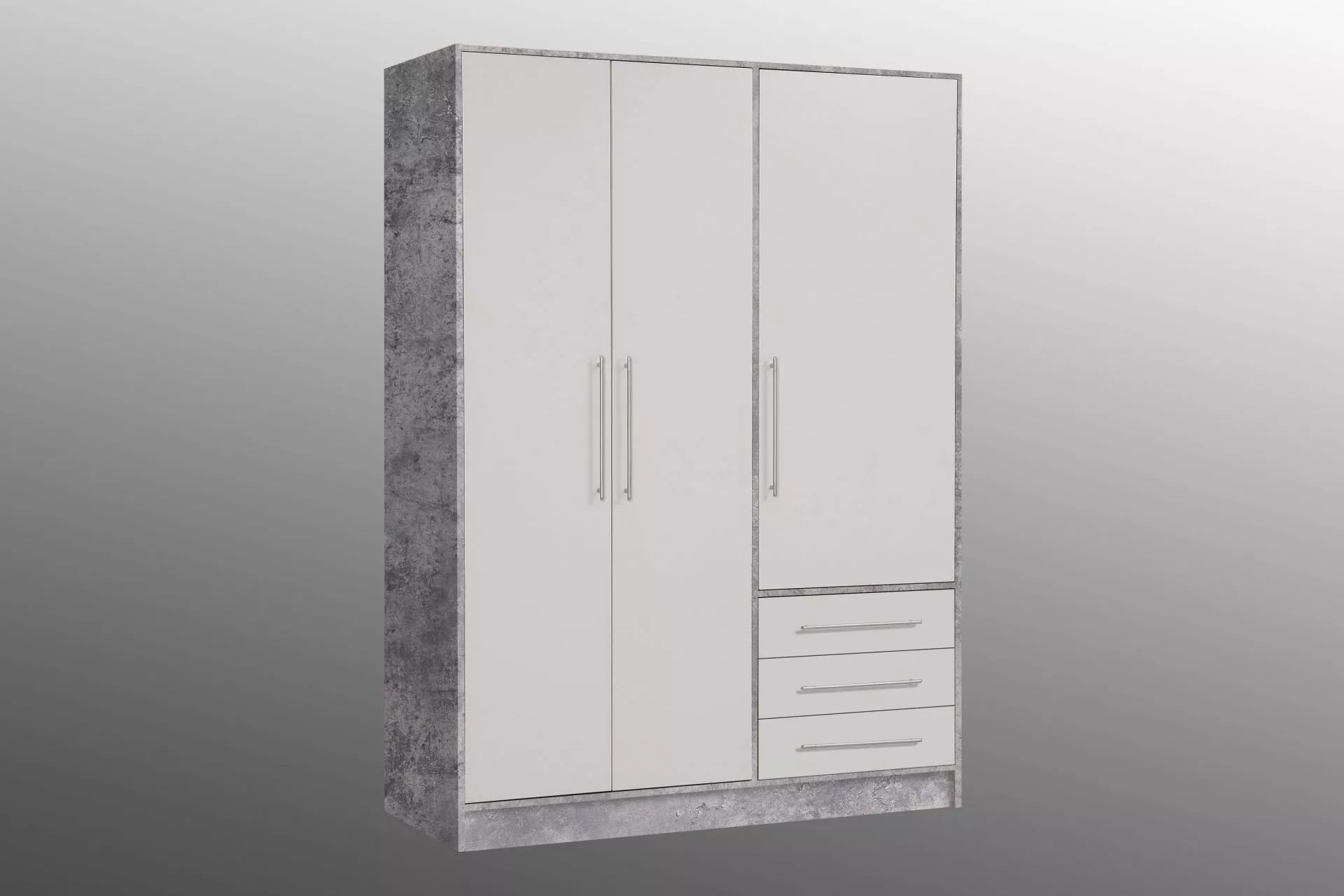 kleiderschrank jupiter | betonoptik-weiß | 403494-1