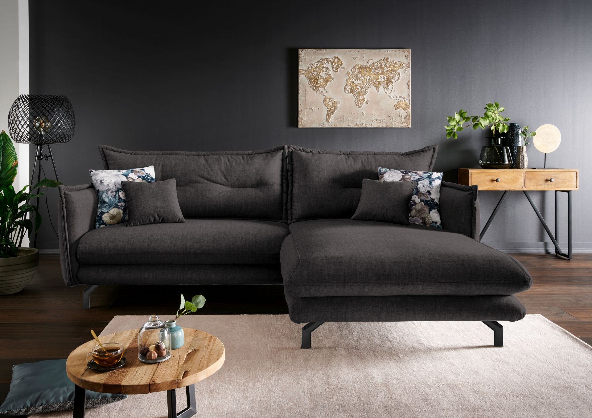 2 sitzer sofa mit recamiere
